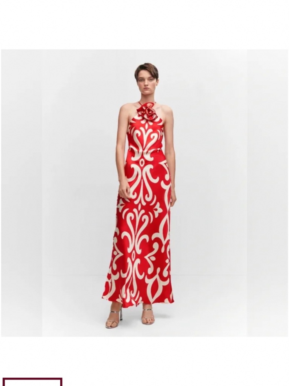 Red and White Halter Dress